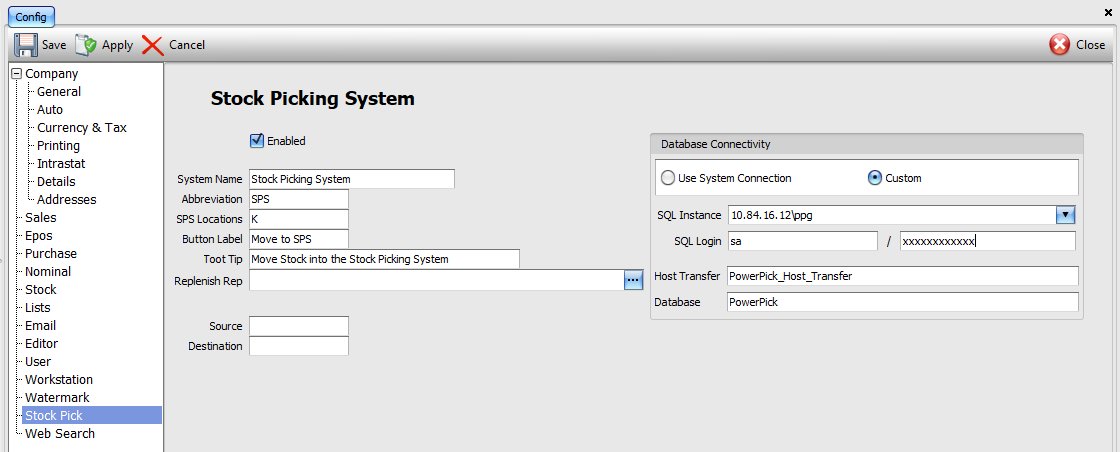 Configurations: Stock Picking System