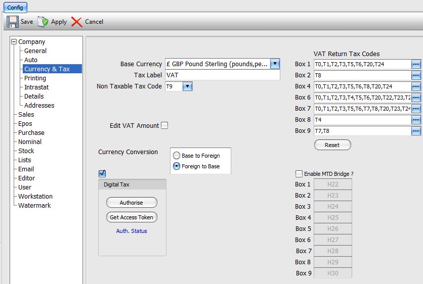 Configurations: Currency