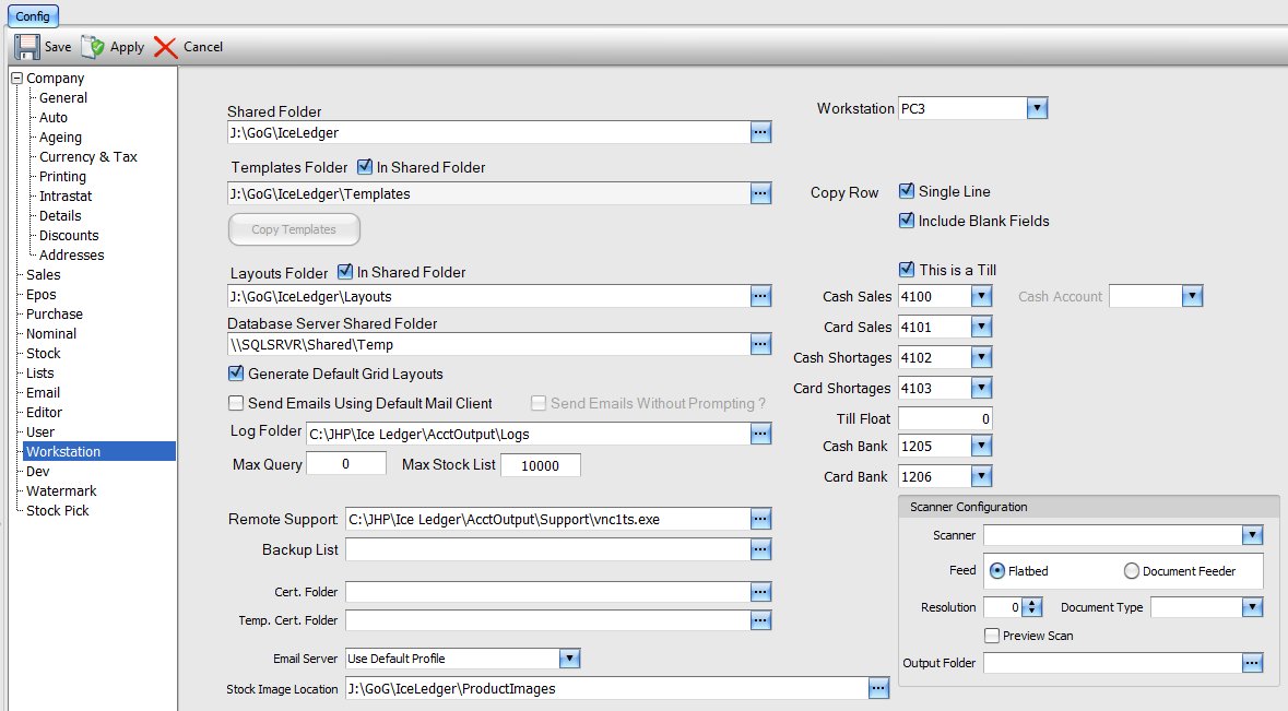 Configurations: Wrkstation Settings