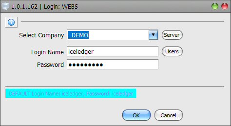 Login Dialogue Screen